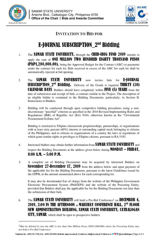 E-JOURNAL SUBSCRIPTION_2nd Bidding